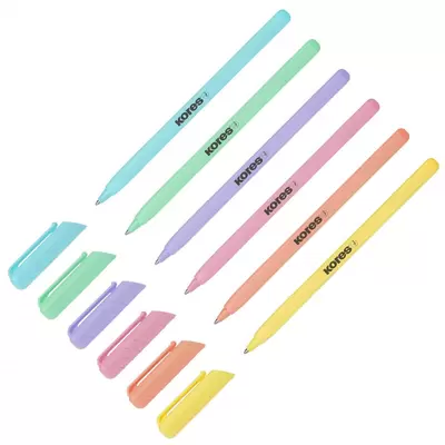 Ручка шариковая KORES Pastel K0R-M 0,7мм, одноразовая, синий