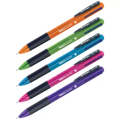 Ручка шариковая автоматическая BERLINGO 4цв.Multicolor 0,7мм, ассорти