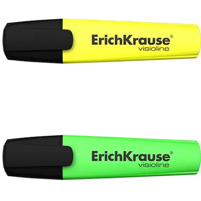 Текстмаркер ErichKrause® Visioline V-12, цвет чернил: желтый, зеленый (в блистере по 2 шт.)