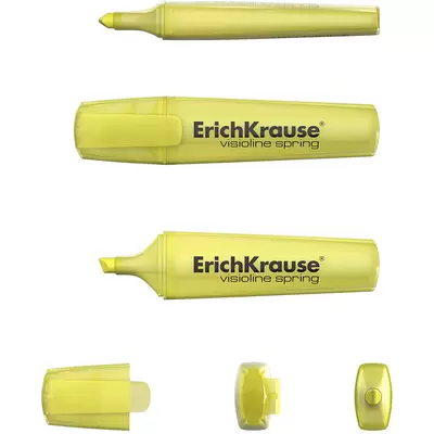 Текстмаркер ErichKrause® Visioline V-12 Spring, цвет чернил желтый (в коробке-дисплее по 10 шт.)