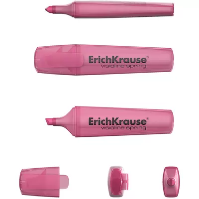 Текстмаркер ErichKrause® Visioline V-12 Spring, цвет чернил розовый (в коробке-дисплее по 10 шт.)