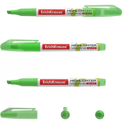 Текстмаркер ErichKrause® Visioline V-11, цвет чернил зеленый  (в коробке по 12 шт.)