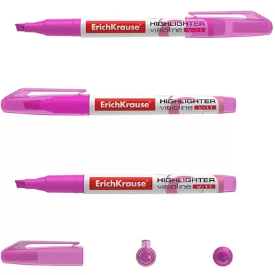 Текстмаркер ErichKrause® Visioline V-11, цвет чернил розовый (в коробке по 12 шт.)