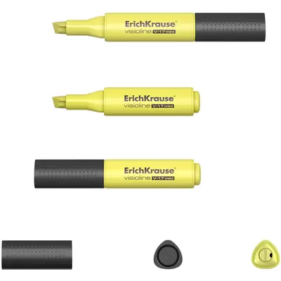 Текстмаркер ErichKrause® Visioline V-17 Mini, цвет чернил желтый (в коробке-дисплее по 24 шт.)