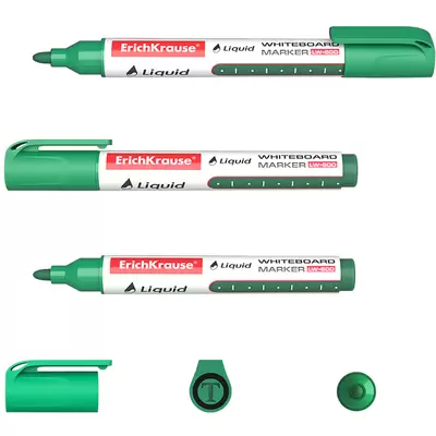 Маркер для досок с жидкими чернилами ErichKrause® Liquid LW-600, цвет чернил зеленый (в коробке по 1