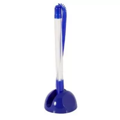 Ручка настольная WORKMATE подставка самоклеящаяся, корпус прозрачный, синий