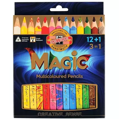 Набор пастельных карандашей KOH-I-NOOR Magic 12цв. + блендер, трехгранные