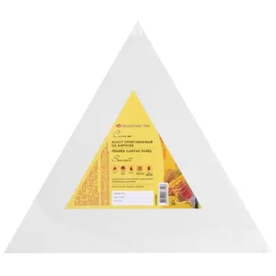 Холст грунтованный на картоне акрил СОНЕТ треугольный, стороны 30см, 100% хлопок, среднее зерно