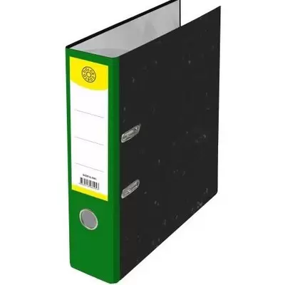 Папка с арочным механизмом 75мм DOLCE COSTO А4, черный мрамор с зеленым корешком