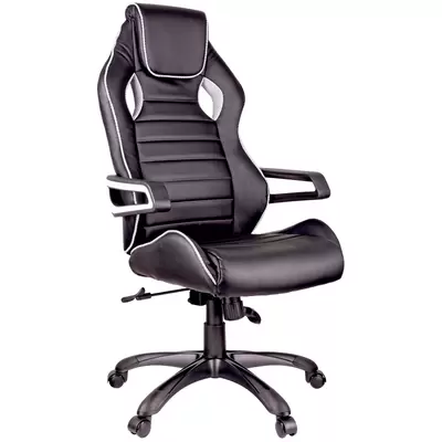 Кресло игровое Helmi HL-S03 Drift, экокожа/ткань черный/серый