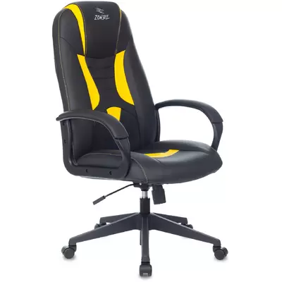 Кресло игровое ZOMBIE 8 YELLOW, экокожа черный/желтый