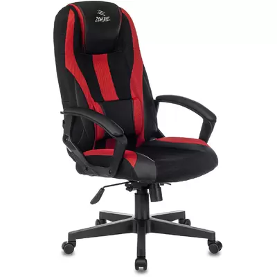 Кресло игровое ZOMBIE 9 RED, ткань-экокожа черный/красный