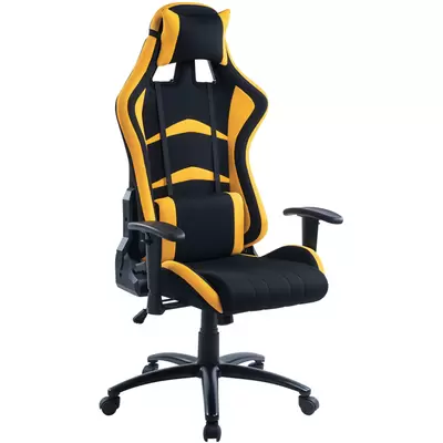 Кресло игровое Helmi HL-G07 Pointer, ткань черный/желтый