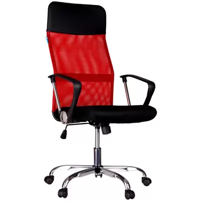 Кресло руководителя Helmi HL-E16 Content, ткань/сетка/экокожа черный/красный