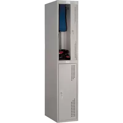 Шкаф металлический для раздевалок антивандальный NOBILIS NLH-02, 1900*360*590, светло-серый