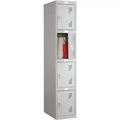 Шкаф металлический для раздевалок антивандальный NOBILIS NLH-04, 1900*360*590, светло-серый