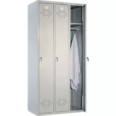 Шкаф медицинский для одежды ПРАКТИК МД LS(LE)-31, 1830*850*500, серый