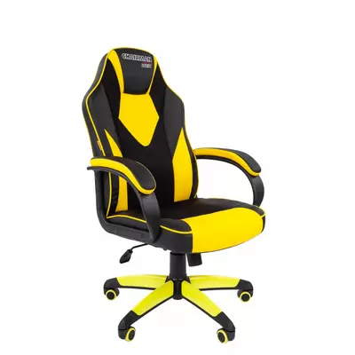 Кресло игровое CHAIRMAN GAME 17, экокожа черный/желтый