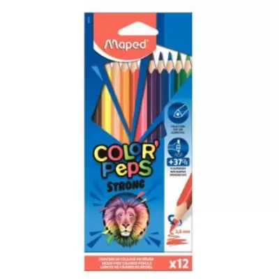 Карандаши цветные 12цв. MAPED Colorpeps Strong трехгранные, картонная коробка
