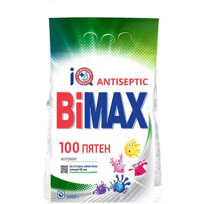 Порошок стиральный автомат BiMAX 3 кг для белого белья