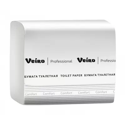 Бумага туалетная V 2х сл VEIRO Professional comfort, 250 л, белый