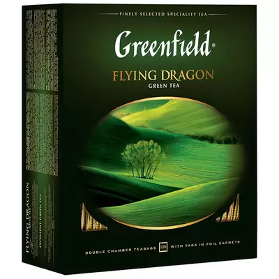 Чай GREENFIELD Flying Dragon 100 пак/пач. зеленый