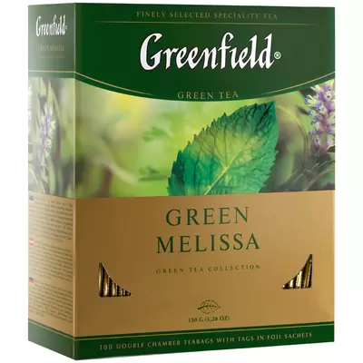 Чай зеленый GREENFIELD Green Melissa 100пак/пач.