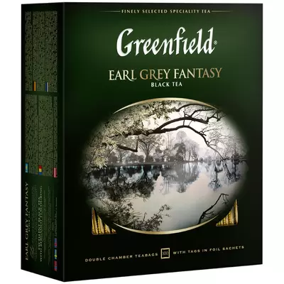 Чай GREENFIELD Earl Grey Fantasy 100 пак/пач. черный с бергамотом