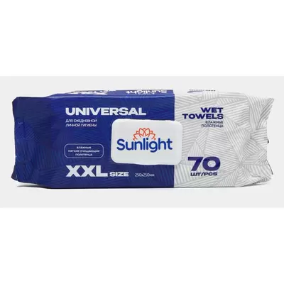 Полотенца влажные SUNLIGHT Universal XXL, 70шт/уп