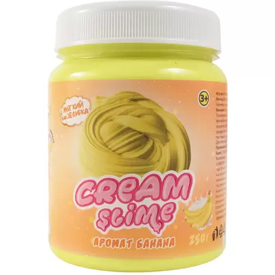 Слайм Cream-Slime, желтый, с ароматом банана, 250мл