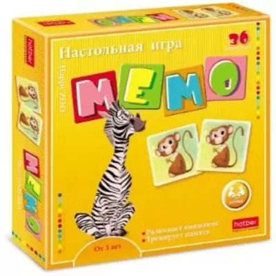 Игра настольная МЕМО HAPPY ZOO, 36 карточек