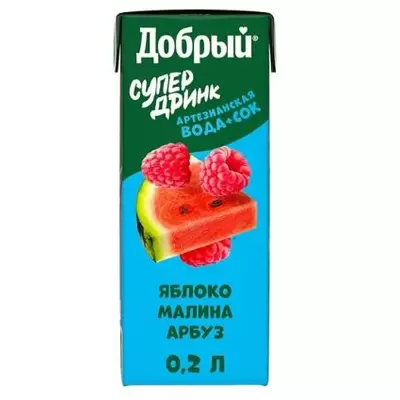 Сок ДОБРЫЙ Яблоко-малина-арбуз 0,2л