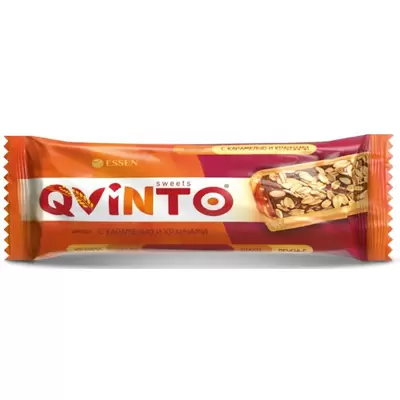 Батончик шоколадный QVINTO с карамелью и кранчами 29г