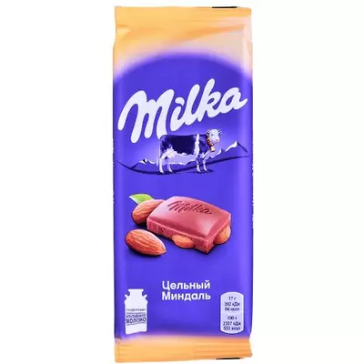 Шоколад MILKA с цельным миндалем 85гр