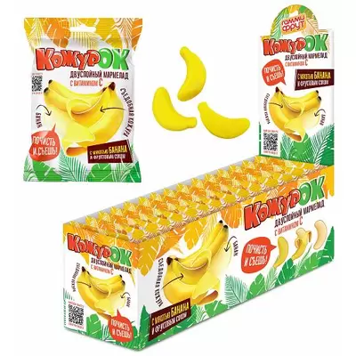 Мармелад жевательный ГАММИ ФРУТ КожурОк Банан с витамином С 20г