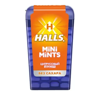 Леденцы HALLS Mini Mints Цитрусовый пунш 12,5г