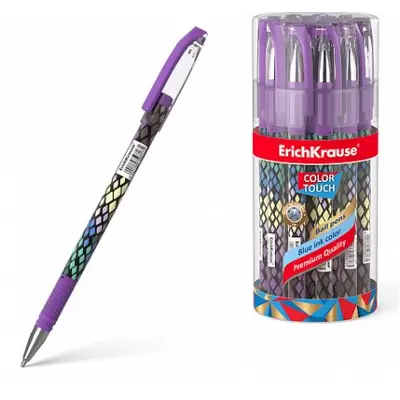 Ручка шариковая ERICH KRAUSE ColorTouch Purple Python 0,7мм, корпус рисунок, синий