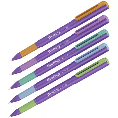 Ручка шариковая BERLINGO Envy 0,7мм, грип,корпус ассорти, синий
