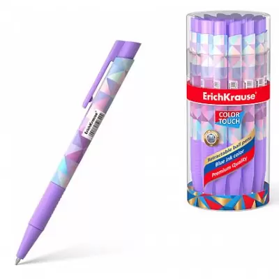 Ручка шариковая автоматическая ERICH KRAUSE ColorTouch Magic Rhombs, синий