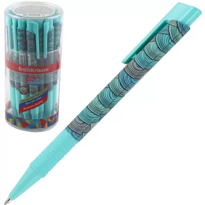 Ручка шариковая автоматическая ERICH KRAUSE ColorTouch Emerald Wave 0,7мм, синий