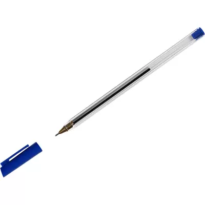 Ручка шариковая СТАММ 800 0,7мм, корпус прозрачный, синий