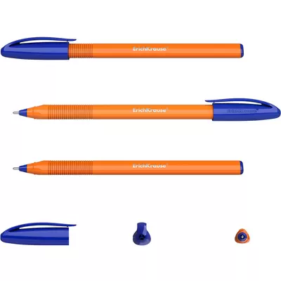 Ручка шариковая ErichKrause® U-108 Orange Stick 1.0, Ultra Glide Technology, цвет чернил синий (в пакете по 3 шт.)