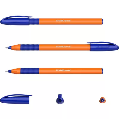 Ручка шариковая ErichKrause® U-109 Orange Stick&Grip 1.0, Ultra Glide Technology, цвет чернил синий (в пакете по 3 шт.)