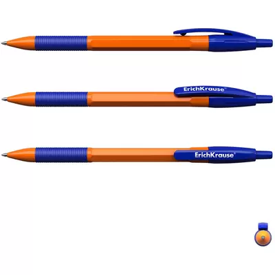 Ручка шариковая автоматическая ErichKrause® R-301 Orange Matic&Grip 0.7, цвет чернил синий (в коробк