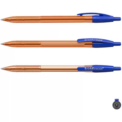 Ручка шариковая автоматическая ErichKrause® R-301 Amber Matic 0.7, цвет чернил синий (в коробке по 5