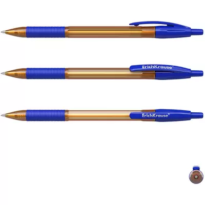Ручка шариковая автоматическая ErichKrause® R-301 Amber Matic&Grip 0.7, цвет чернил синий (в коробке