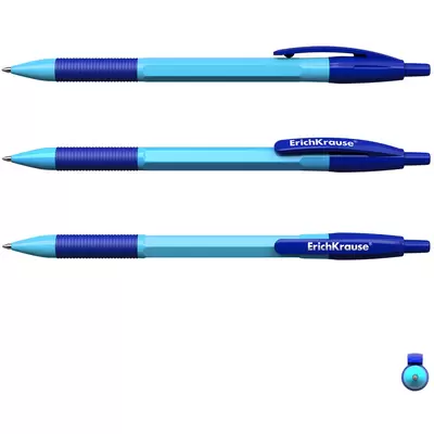 Ручка шариковая автоматическая ErichKrause® R-301 Neon Matic&Grip 0.7, цвет чернил синий (в коробке