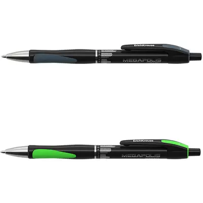 Ручка шариковая автоматическая ErichKrause® MEGAPOLIS Concept, цвет чернил черный (блистер 1 шт.)