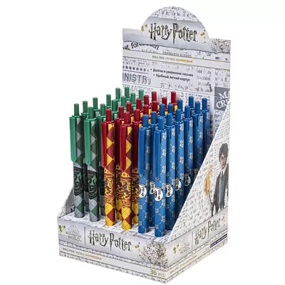 Ручка шариковая автоматическая HATBER Гарри Поттер 0,7мм, корпус ассорти, синий