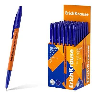 Ручка шариковая ERICH KRAUSE Slender Stick Orange 0,7мм, синий